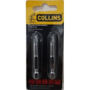 Ponta Power Bit Collins Fenda Nº 2 Ph2 6Mm Com Ponta Imantada 2 Unidades