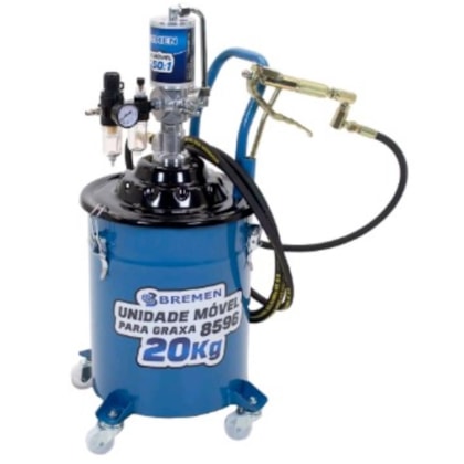 Propulsora Pneumática Para Graxa Bremen 20 Kg Com Carrinho Rateio 50:1