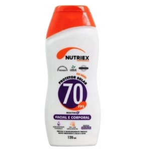 PROTETOR SOLAR NUTRIEX PROFISSIONAL FPS 70 FACIAL E CORPORAL AMPLO ESPECTRO 120 ML