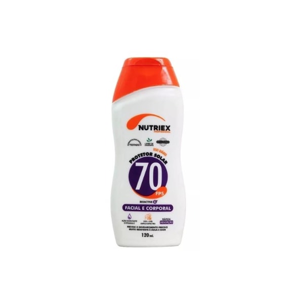 PROTETOR SOLAR NUTRIEX PROFISSIONAL FPS 70 FACIAL E CORPORAL AMPLO ESPECTRO 120 ML-18809876-39eb-4ea0-bbf4-e59d7a0de870