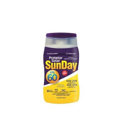 PROTETOR SOLAR SUNDAY FPS 60 COM VITAMINA E E ALOE VERA 120ML