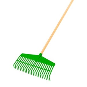 RASTELO TRAPP FJ1026 22 DENTES VERDE EM PLÁSTICO REFORÇADO COM CABO DE MADEIRA