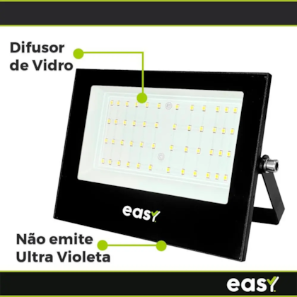 Refletor LED 100W Avant/Easy Bivolt 6500K Externo Retangular Preto