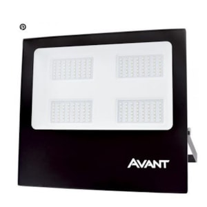 REFLETOR LED AVANT 300W BIVOLT BRANCO FRIO 6500K ALUMÍNIO PRETO INTERNO E EXTERNO