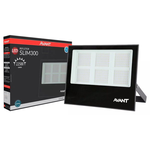 Refletor LED Avant 300W Bivolt Branco Frio 6500K Alumínio Preto Interno E Externo-4949f504-19cb-4479-99c5-3c48424649f1