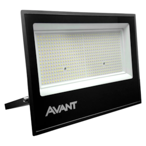 Refletor LED Avant 300W Bivolt Branco Frio 6500K Alumínio Preto Interno E Externo