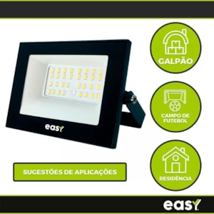Refletor LED Easy 50W Bivolt 6500K Preto