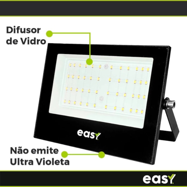 REFLETOR LED EASY, BIVOLT 100W BR6500K 4000-62640027-4b34-4b80-9a25-8f16bd508ae0