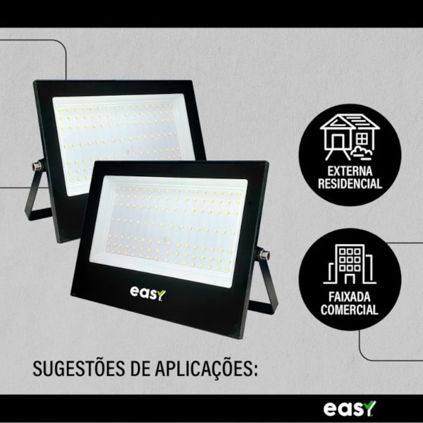 REFLETOR LED SLIM EASY 200W BIVOLT FRIO 6500K PRETO-27aa53fa-a8ba-43df-92a6-7f00176b648f