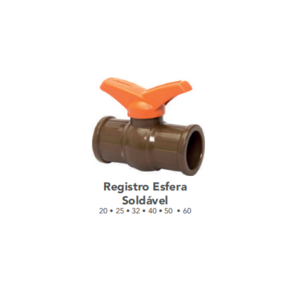 REGISTRO PREDIAL ESFÉRICO TUBOZAN PVC SOLDÁVEL 50MM COM FECHO RÁPIDO
