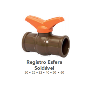 REGISTRO PREDIAL ESFÉRICO TUBOZAN PVC SOLDÁVEL 50MM COM FECHO RÁPIDO