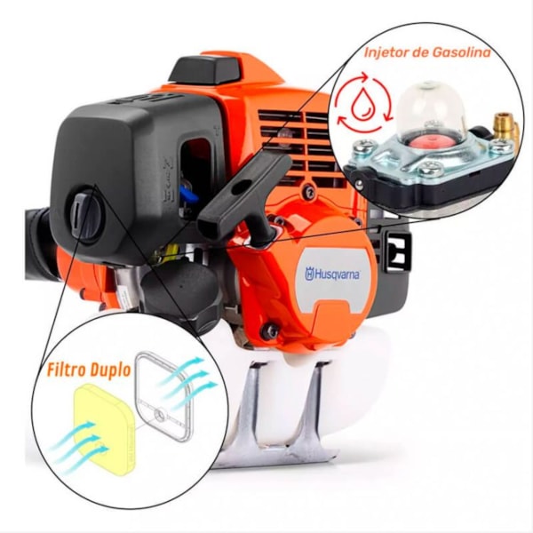 ROÇADEIRA HUSQVARNA 143RS A GASOLINA 41,5CC 2T LATERAL 2,1 HP PROFISSIONAL-31a75727-a639-4956-9796-6c78335bd207