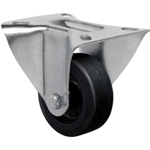 Rodízio Fixo Schioppa 125Mm Com Base 175Kg Em Borracha Moldada E Bucha De Nylon