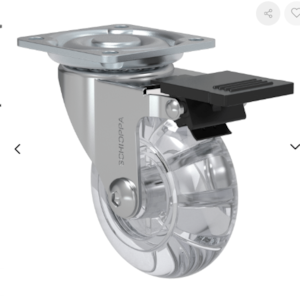 Rodízio Giratório 50Mm Schioppa La10 Gel Com Freio Placa 40Kg