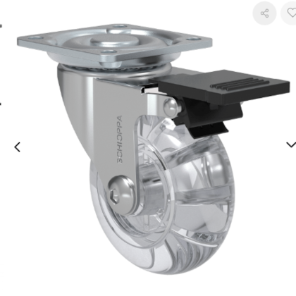 Rodízio Giratório 50Mm Schioppa La10 Gel Com Freio Placa 40Kg