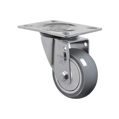 Rodízio Giratório Schioppa 100Mm Bp Cinza Com Base 412 Gl PVC
