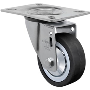 Rodízio Giratório Schioppa 125Mm Bd 80Kg Com Furo Passante E Calota