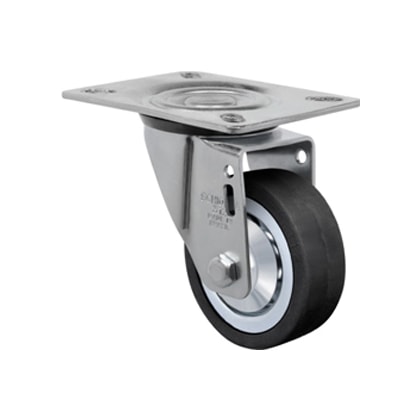 Rodízio Giratório Schioppa 125Mm Bd 80Kg Com Furo Passante E Calota