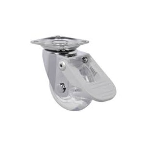 RODÍZIO GIRATÓRIO SCHIOPPA 50MM COM FREIO GEL BASE FURO PASSANTE 40KG