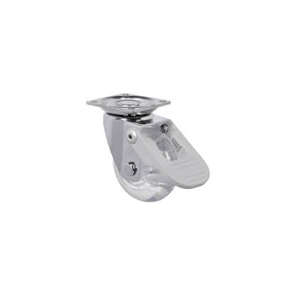 Rodízio Giratório Schioppa 50Mm Com Freio Gel Base Furo Passante 40Kg