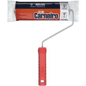 ROLO DE LÃ ATLAS 5CM 12MM 100% LÃ NATURAL PARA TINTAS LÁTEX ACRÍLICA PVA ÓLEO E ESMALTE