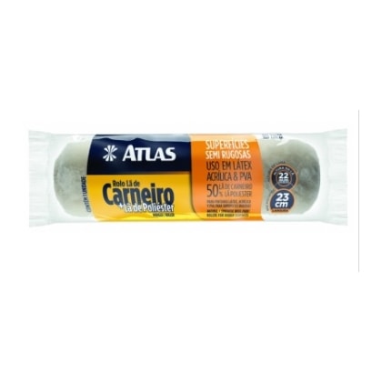 Rolo De Lã Mista Atlas 23Cm Para Tinta Acrílica, Látex Pva E Esmalte