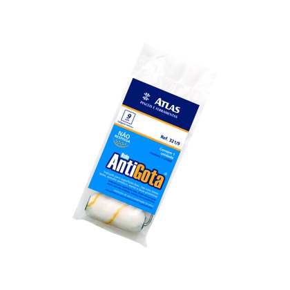 Rolo De Pintura Atlas Anti Gota 9Cm Com Garfo Para Acabamento Fino