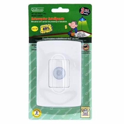 SENSOR DE PRESENÇA QUALITRONIX EMBUTIR 4X2 BIVOLT COM FOTOCÉLULA PARA PAREDE