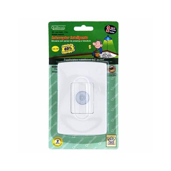 SENSOR DE PRESENÇA QUALITRONIX EMBUTIR 4X2 BIVOLT COM FOTOCÉLULA PARA PAREDE-d06ff389-1bcb-4ece-92c7-5826e4877a0a