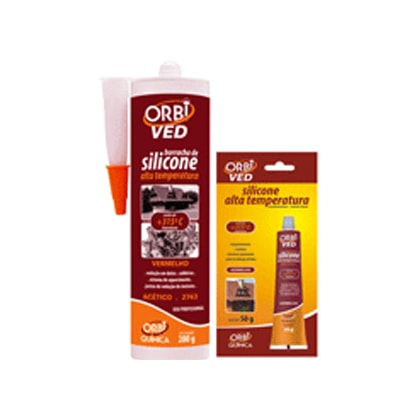 SILICONE ACÉTICO ALTA TEMPERATURA VERMELHO 50G ORBI QUÍMICA