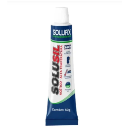 Silicone Alta Temperatura Preto Solusil 50G Para Vedação Em Motores E Fornos