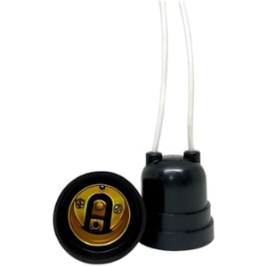 SOQUETE E27 PRETO EM PVC COM RABICHO