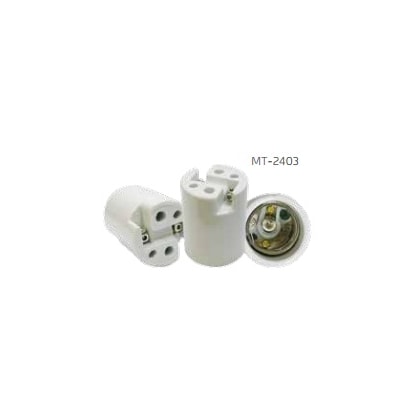 SOQUETE PORCELANA E40 DECORLUX RECEPTÁCULO RETO 16A 500V INDUSTRIAL E ILUMINAÇÃO PÚBLICA