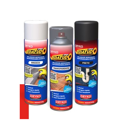 SPRAY IMPERMEABILIZANTE TRANSPARENTE DRYKO VEDATUDO 400ML 235G ANTICORROSIVO