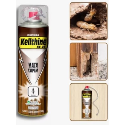 SPRAY MATA CUPIM KELLDRIN 400ML CLORPIRIFÓS 50% INCOLOR E SEM CHEIRO