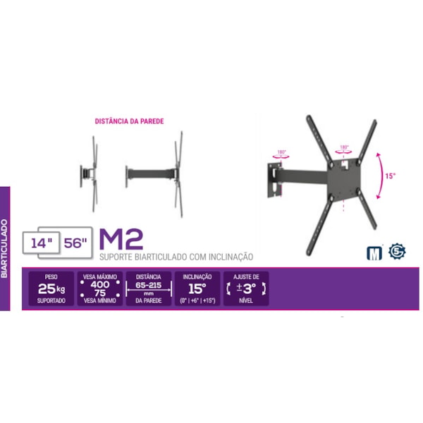 Suporte Articulado Para Tv Multivisão 19
