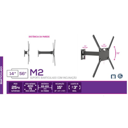 Suporte Articulado Para Tv Multivisão 19
