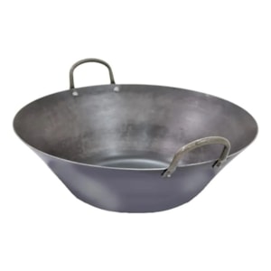 TACHO DE FERRO PRETO 59L COM ALÇAS DE FERRO E BEIRA ALTA