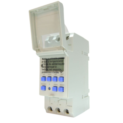 TIMER DIGITAL QUALITRONIX BIVOLT 35MM PARA TRILHO DIN