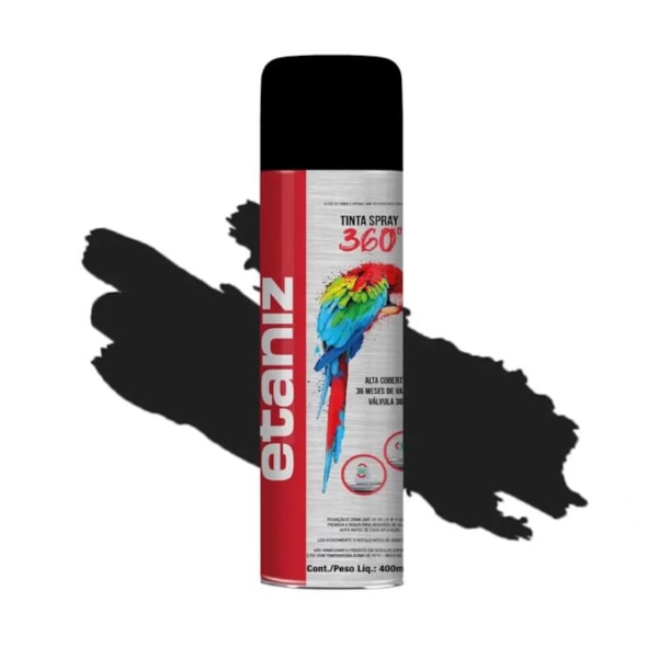 TINTA SPRAY ETANIZ 400ML PRETO FOSCO MULTIUSO-8611e843-2bab-449b-b089-246c7b20216b