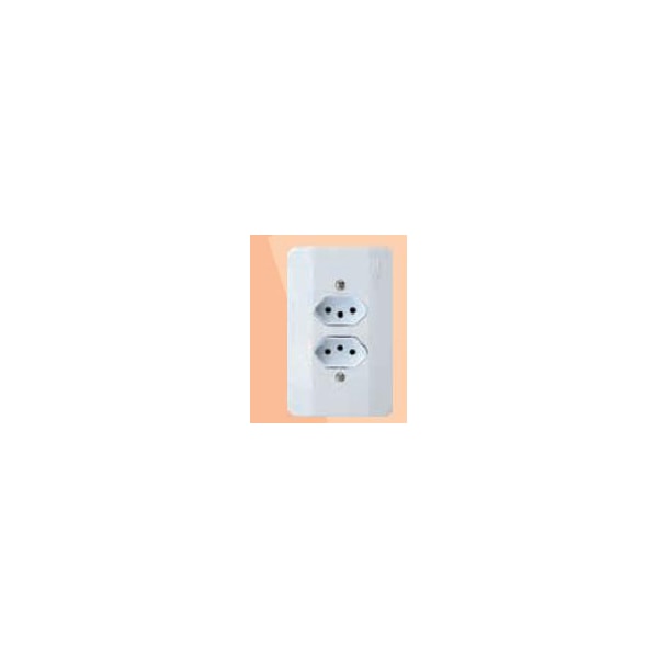 TOMADA EMBUTIR DUPLA MEC TRONIC MILLENIUM 2P+T 10A 250V COM PLACA-075cf90a-c778-4c66-acfb-7e30796f2ebb