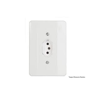 Tomada Embutir Horizontal Mec Tronic Millenium 2P+T 20A 250V Branca Sem Placa
