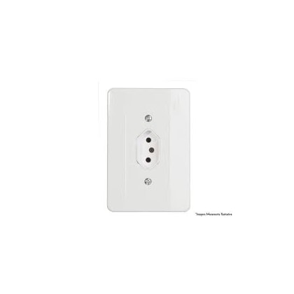 Tomada Embutir Horizontal Mec Tronic Millenium 2P+T 20A 250V Branca Sem Placa
