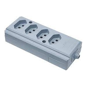 TOMADA EXTENSÃO MÚLTIPLA INTERNEED TPA4 4 SAÍDAS 10A/20A 250V CINZA