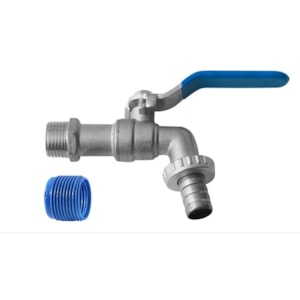 Torneira De Esfera Para Jardim Blukit 1/2 E 3/4 Metal Niquelado Alavanca 40 Mca