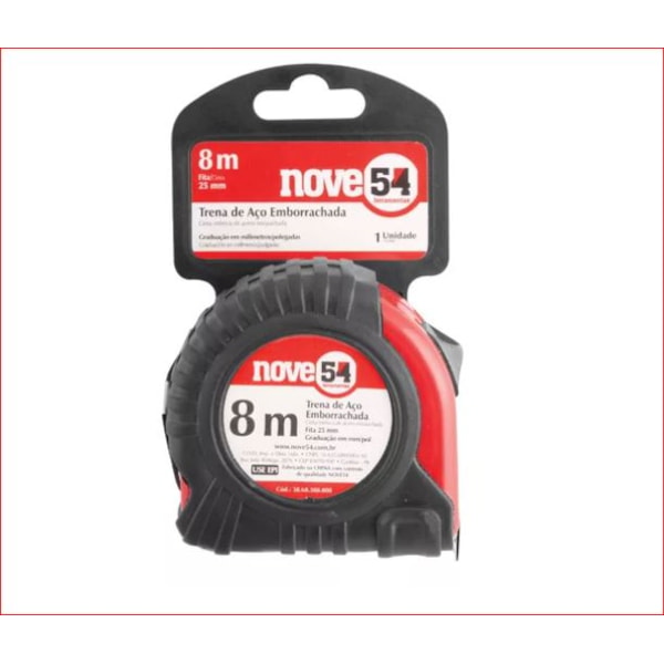 TRENA DE AÇO 8M NOVE54 COM TRAVA E ESTOJO EMBORRACHADO-56b98e31-69a8-46c9-b653-fd0530731570