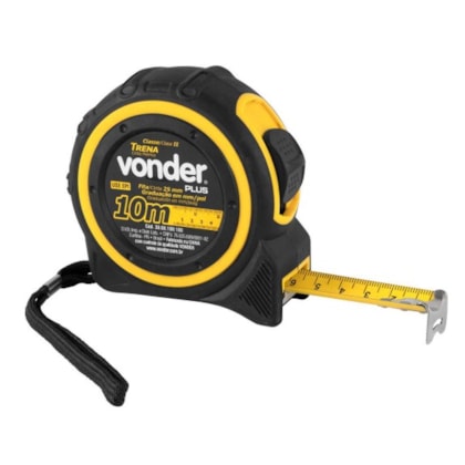TRENA DE AÇO VONDER 10M X 25MM CLASSE II COM TRAVA E CAIXA EMBORRACHADA