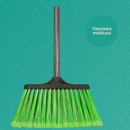 Vassoura Pluri Plus Multilar Com Cabo Para Limpeza De Pisos