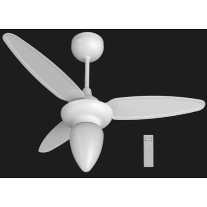 VENTILADOR DE TETO VENTISOL WIND INVERTER 3 PÁS BIVOLT BRANCO COM CONTROLE REMOTO 90CM